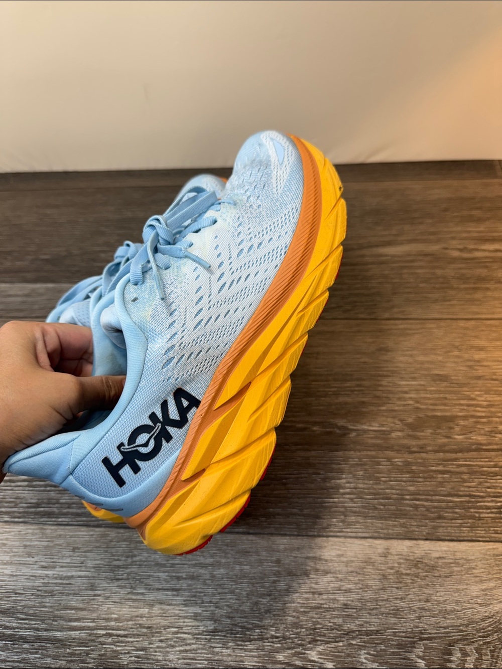 Hoka Clifton 8 Women's Light Blue Running Shoes size 10.5 (h118) - Picture 8 of 10